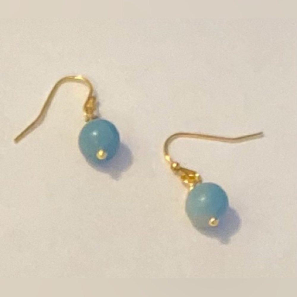 NEW Aquamarine 8mm gemstone earrings  BUY 3 and save 15%